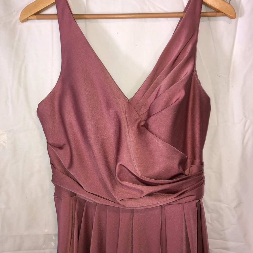 Pink prom dress. Full length with leg slit.
